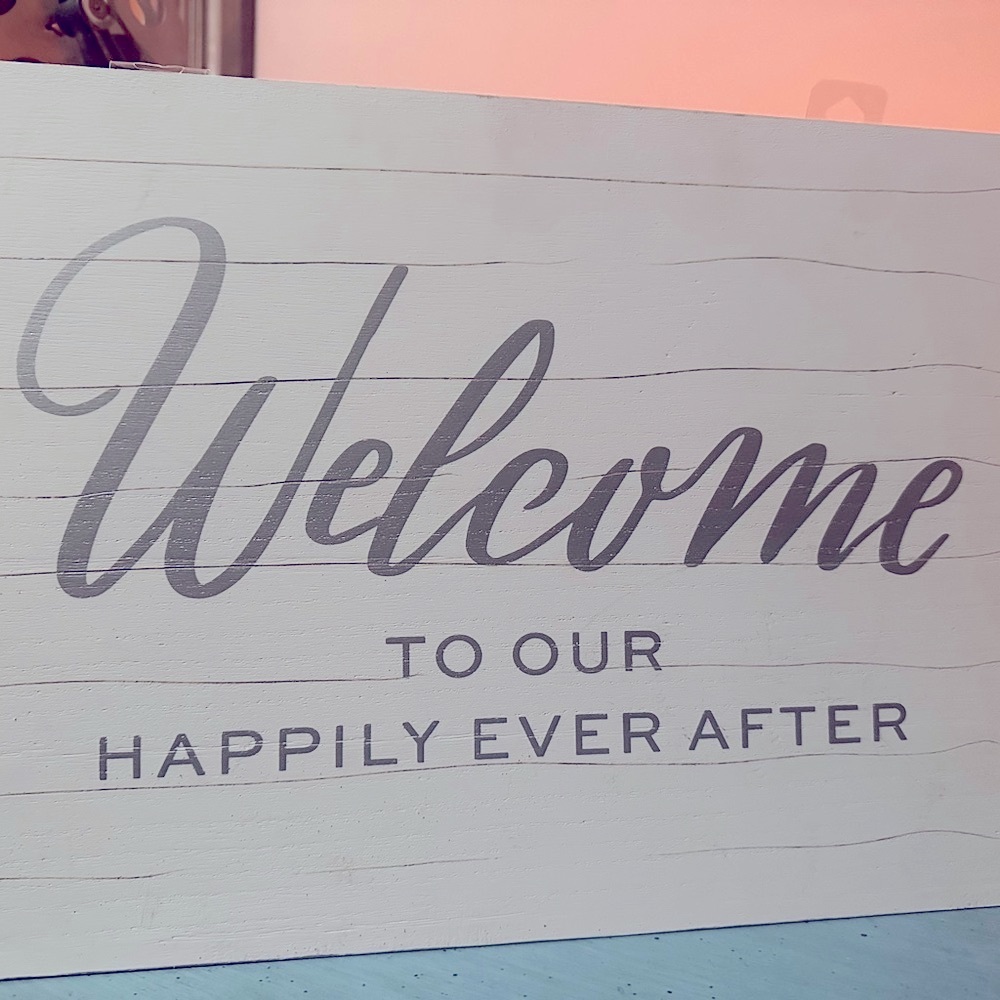 Gray Welcome Sign